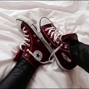 Maroon High Top Converse